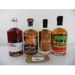 +VAT 4 various bottles of Rum, 1x Duppy Share Aged Caribbean Rum 40% 70cl, 1x Dark Matter Scottish