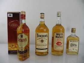 4 various bottles of Whisky, 1x Whyte & Mackay Special Reserve Scotch 43% 1 litre, 1x William