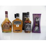4 various bottles, 1x Jack Daniel's Gentleman Jack Rare Tennessee Whiskey 40% 70cl, 1x Jack Daniel's