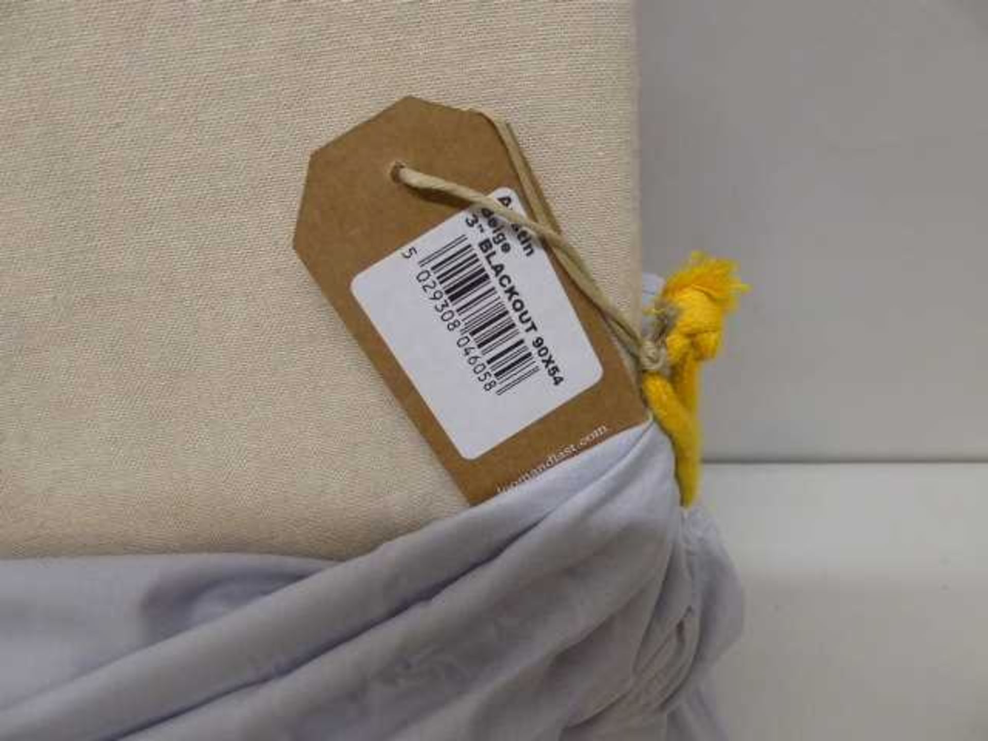 +VAT Pair of Austin beige 3" pleated blackout curtains 90" x 54" - Image 2 of 2