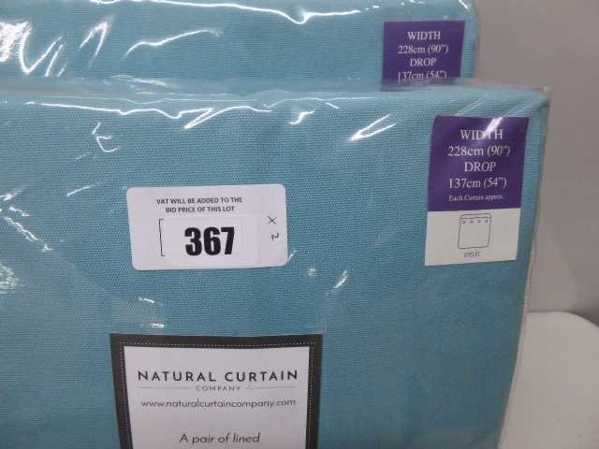 +VAT 2 x Pairs of fuji lined eyelet curtains 90" x 54" - Image 2 of 2