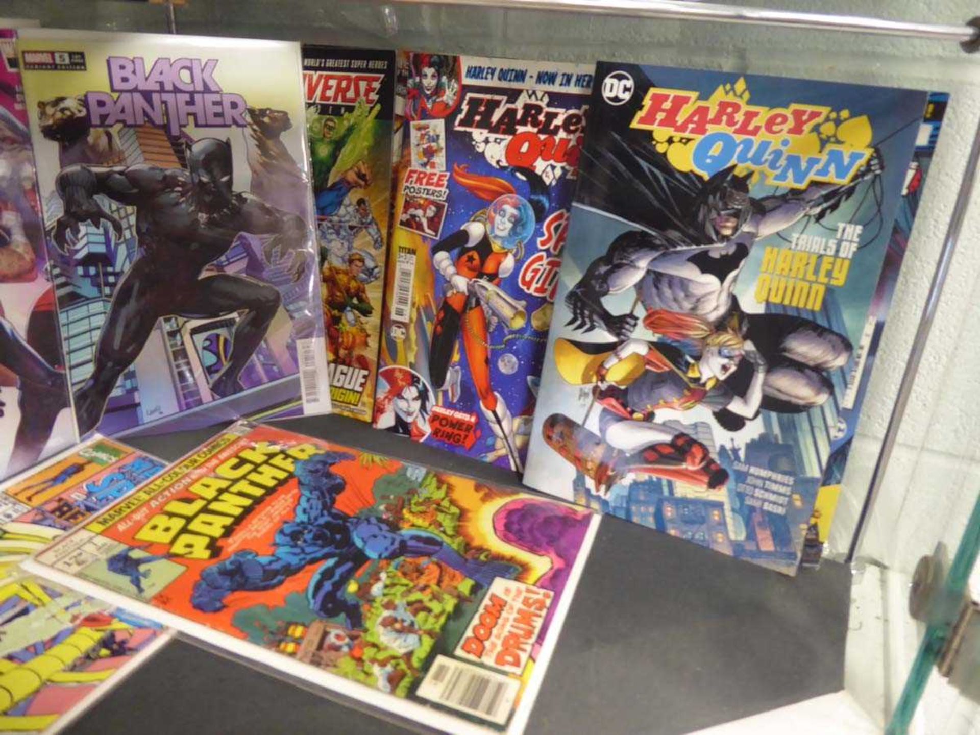 2 shelves containing selection of Marvel, DC, and other comic books inc. Black Panther No.7 Jan - Image 3 of 5