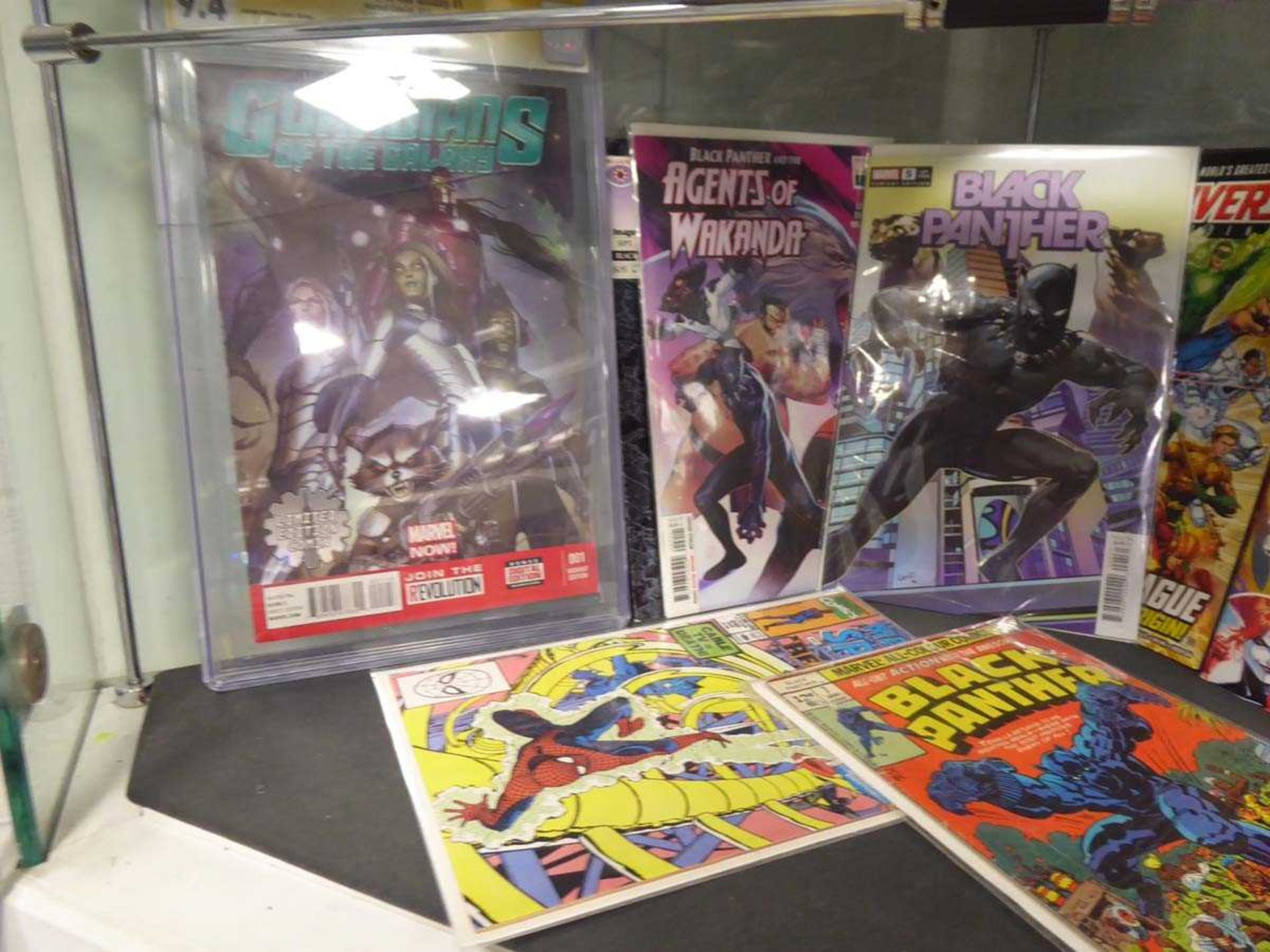 2 shelves containing selection of Marvel, DC, and other comic books inc. Black Panther No.7 Jan - Image 2 of 5