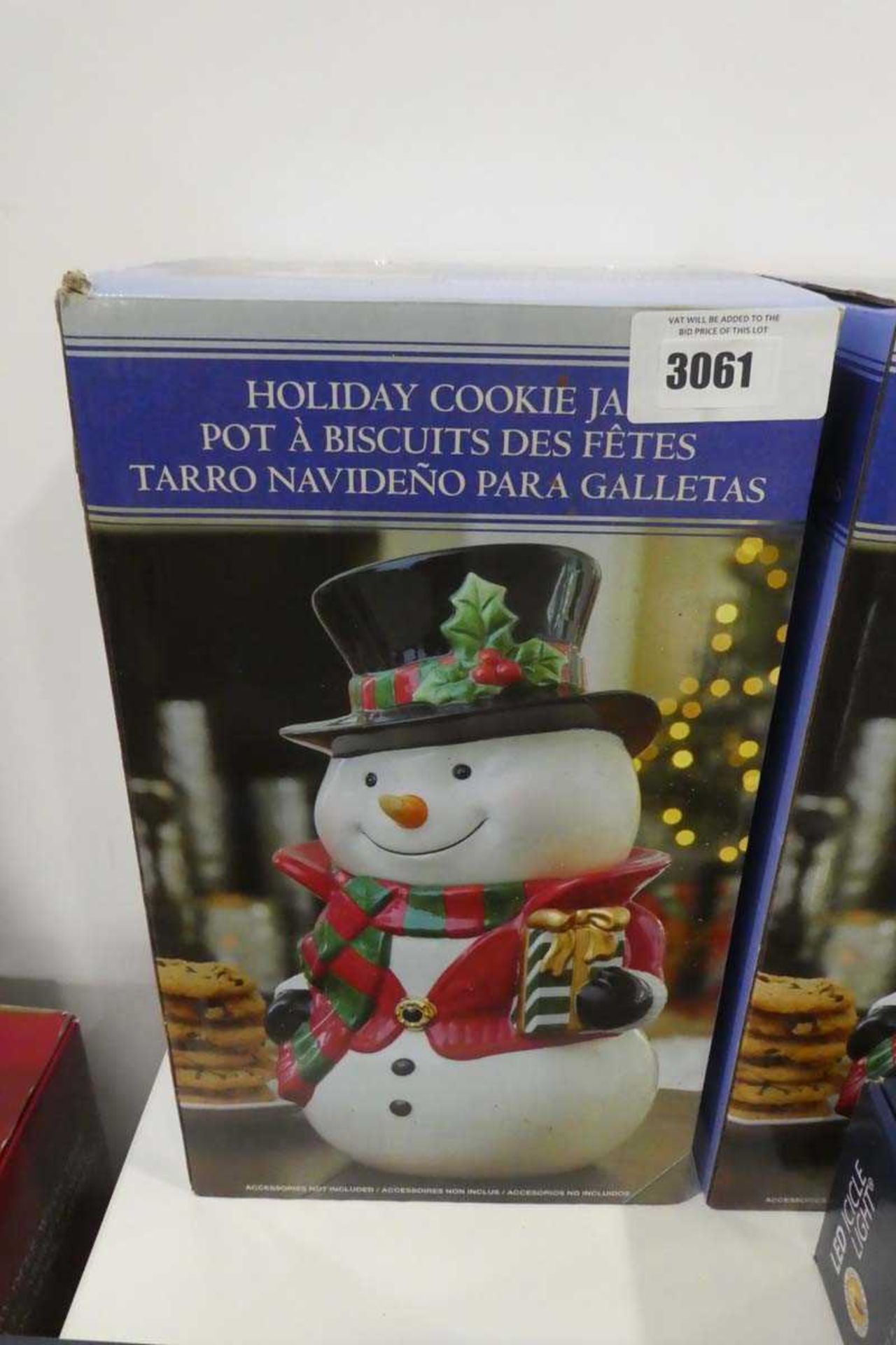 +VAT Boxed snowman Christmas cookie jar