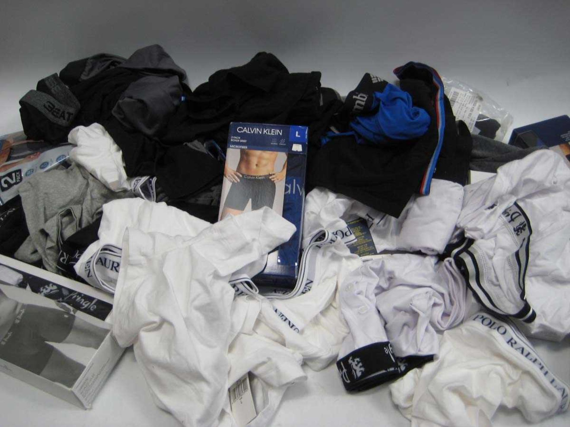 +VAT A bag containing Men's Underwear in various sizes, including Ralph Lauren, Calvin Klein,