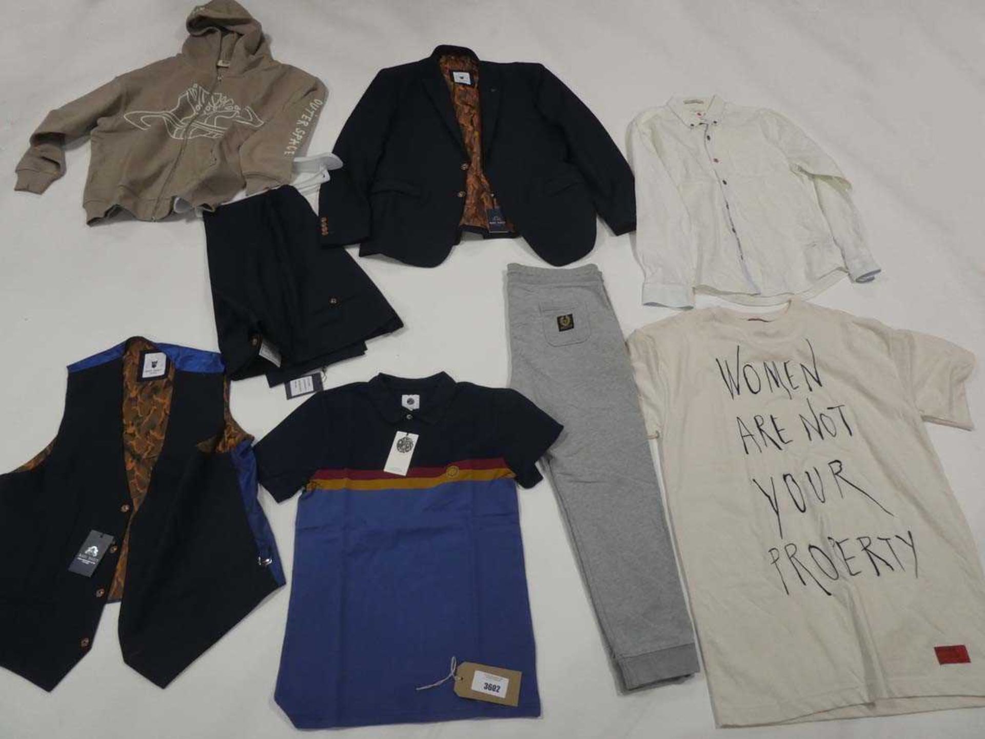 +VAT Selection of clothing to include Broken Planet, Scotch + Soda, Marc Darcy, Belstaff, Pretty