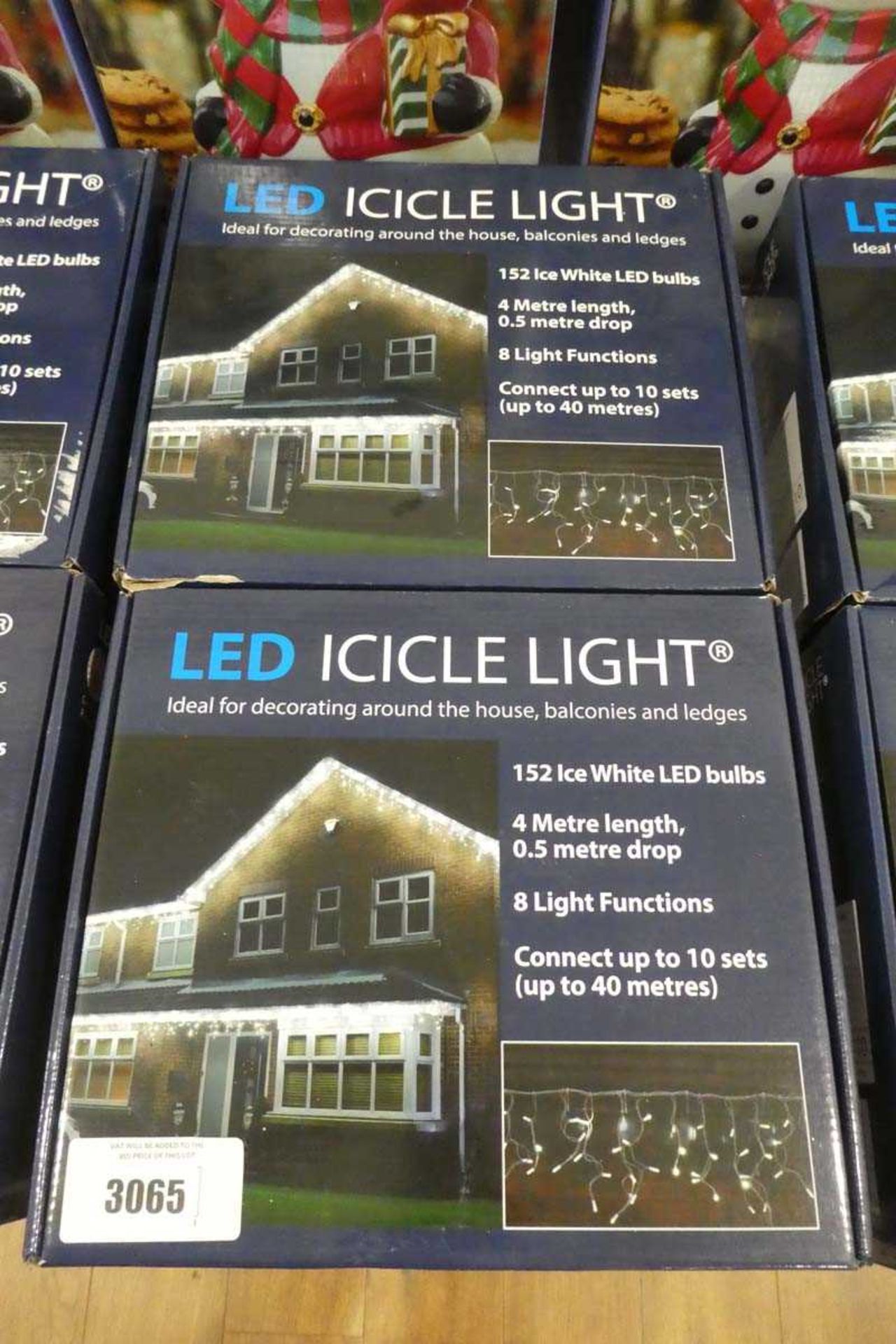 +VAT 2 boxed sets of LED icicle lights (4m length, 0.5m drop, 8 light functions)