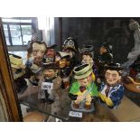 Collection of Roy Kirkham Royal Doulton and other character and Toby jugs