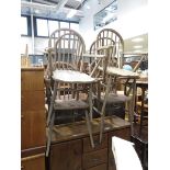 6 elm seated carver chairs