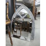 Gothic style mirror plus a contemporary square mirror