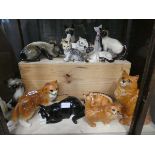 Collection of Beswick and other cat figures