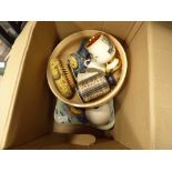 Box containing a quantity of china to include cups, bowls and various vases