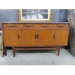 Teak sideboard, 3 drawers and cupboards under