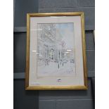 Gordon King print entitled "Langham Hilton, London"