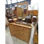 Satin walnut dressing chest