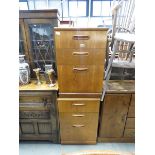 Pair of teak 3 drawer bedside cabinets