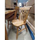 Pair of beech dining chairs