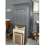 Grey painted single door cupboard