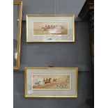 Pair of hunting watercolours signed Brush