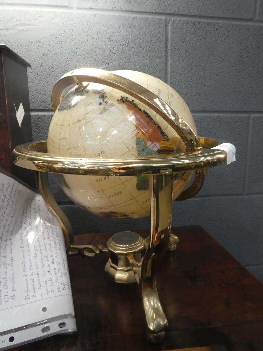 Pair of gemstone tabletop globes - Image 3 of 3