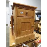 Pine pot cupboard with drawer over