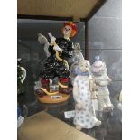 Collection of Lladro and other clown figures