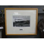 Print of timber wagons and airship at Cotton End