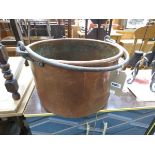 (10) Large copper pot with swing handle