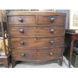Georgian bow fronted chest of 2 over 3 drawers