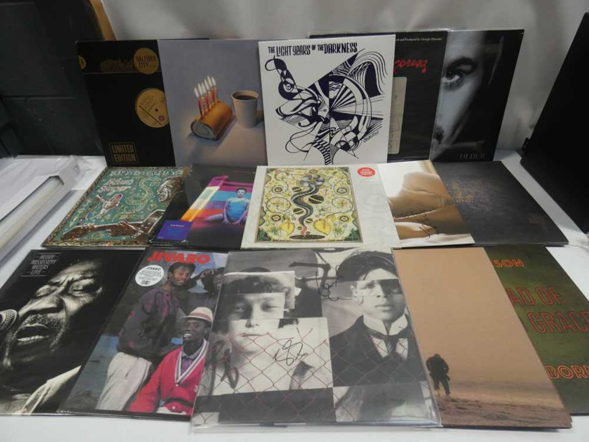 +VAT Box containing various LP and 45 vinyl records to include The 1975, Kylie Minogue, Geroge