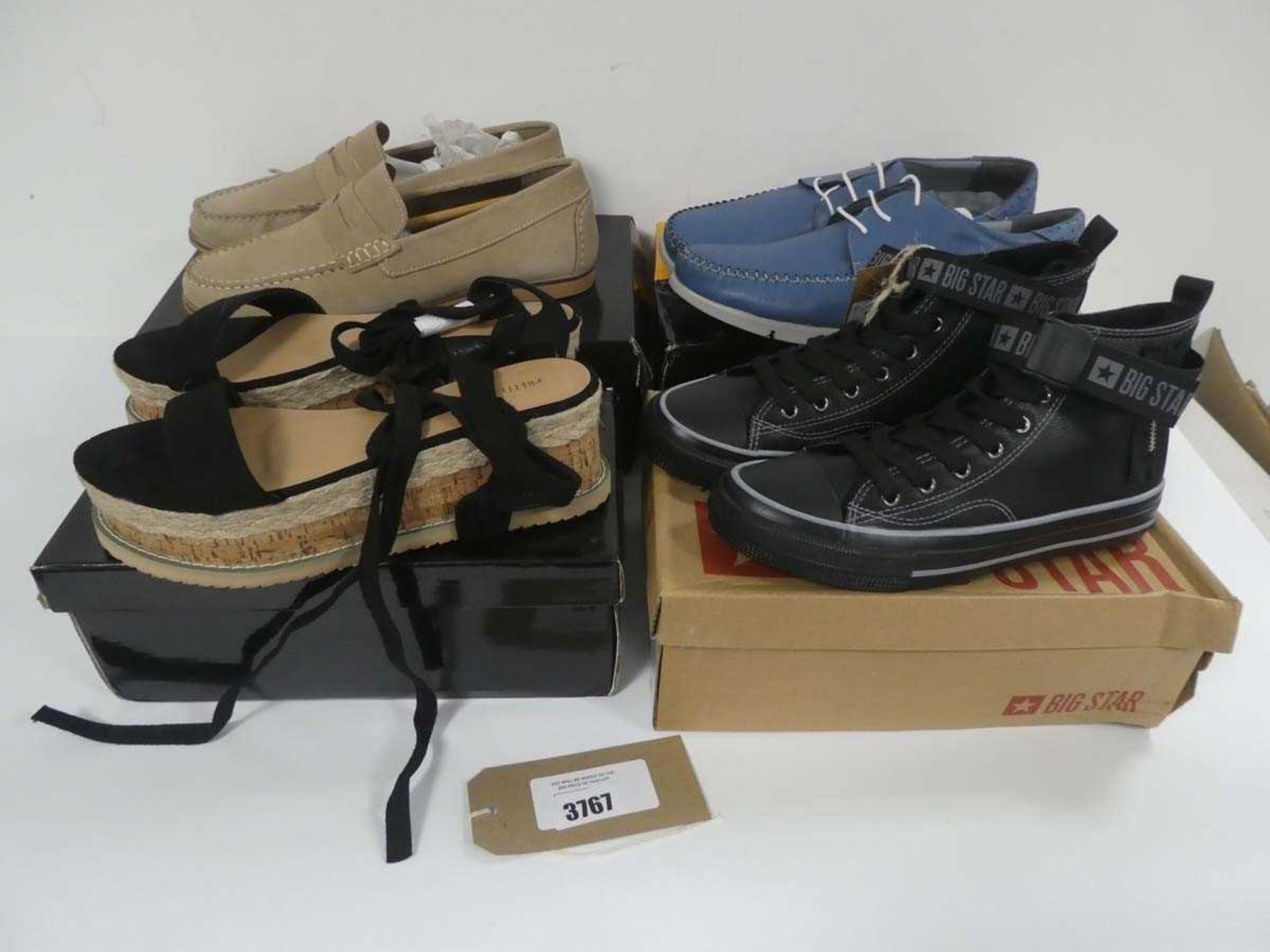 +VAT 4 x Boxed pairs of shoes in various styles to include Big Star, Lusco, Burtons and