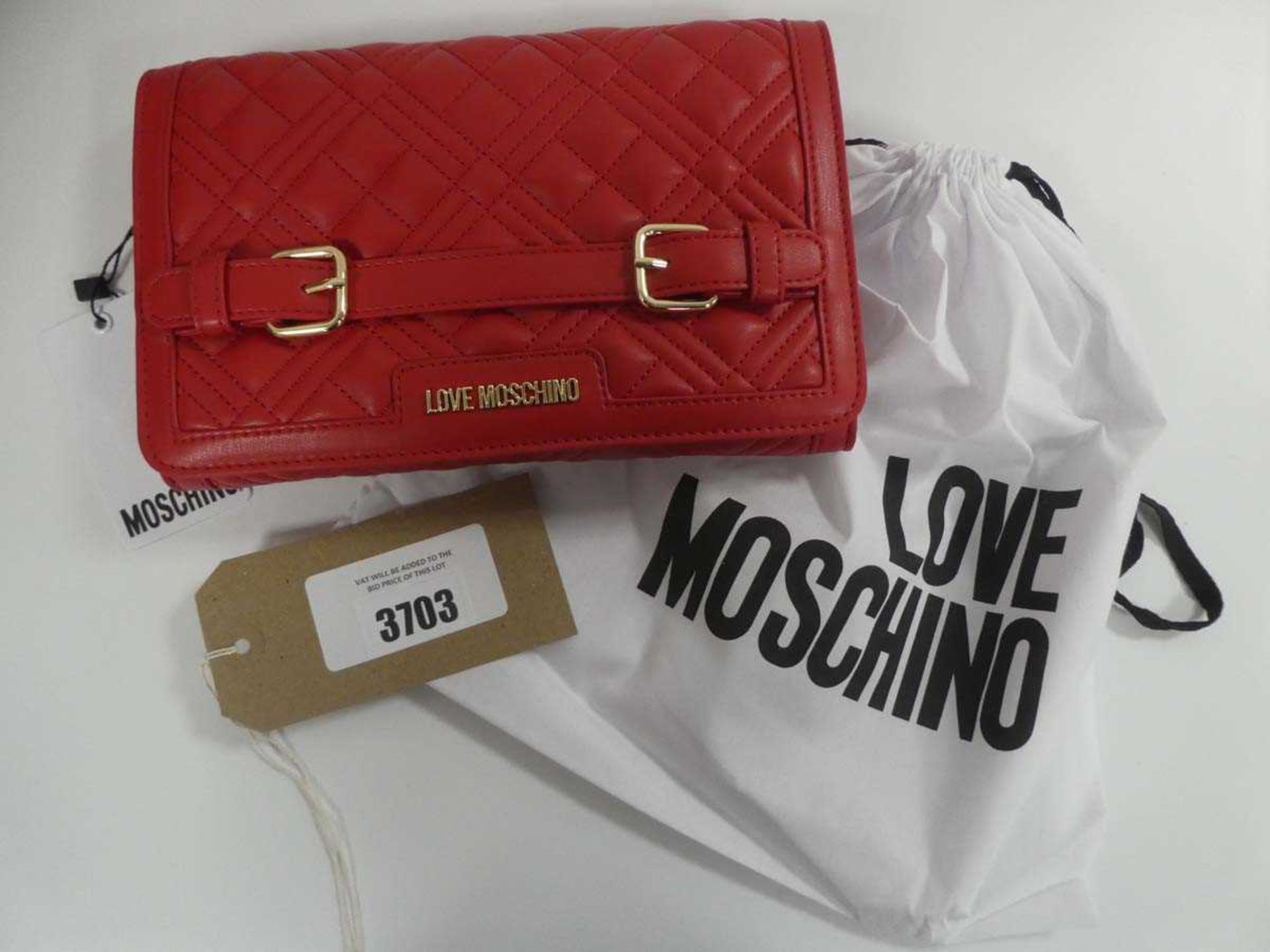 +VAT Love Moschino borsa quilted nappa bag in red with dust bag