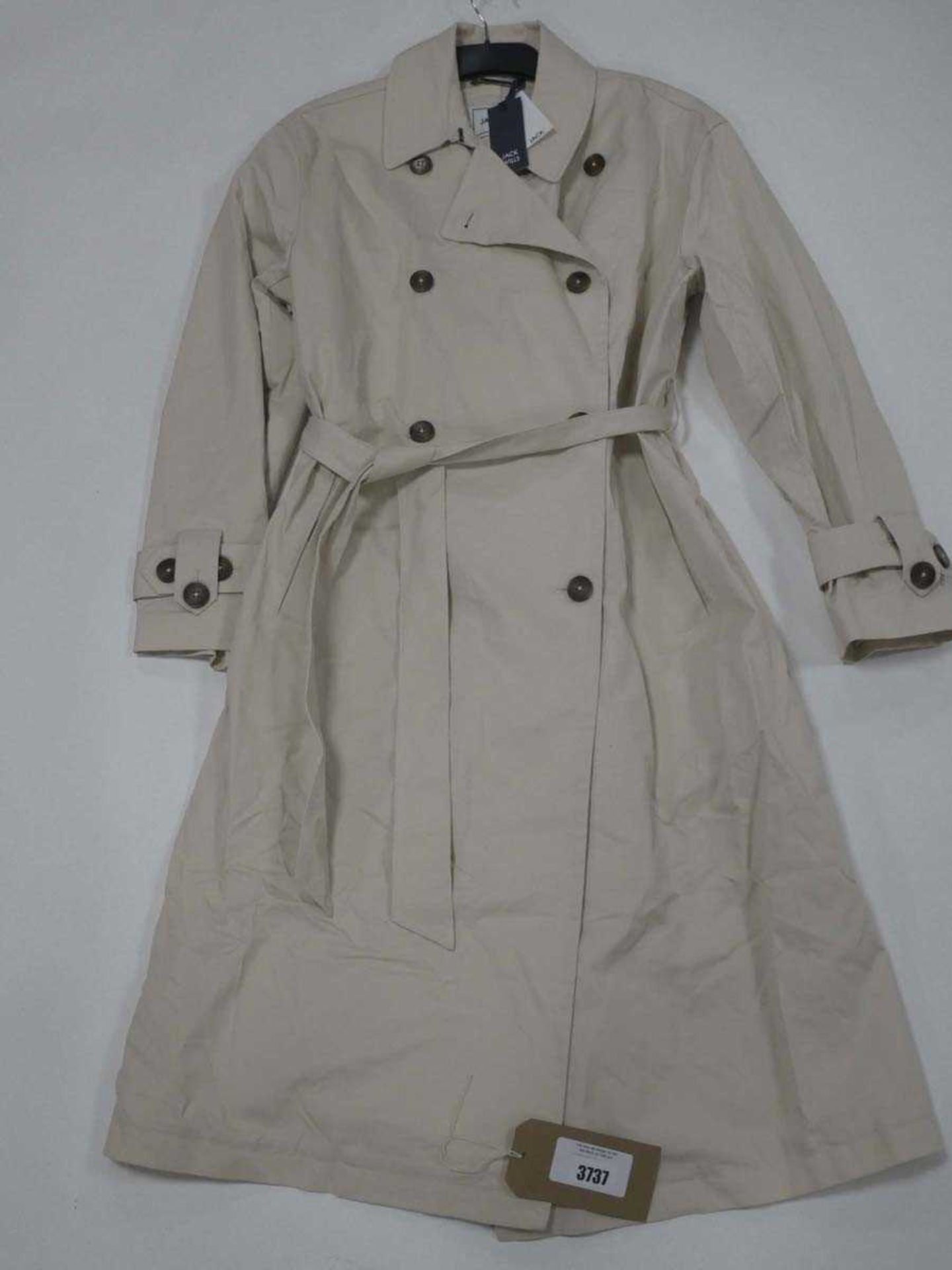 +VAT Jack Wills ladies mendlesham trench coat in stone size 12 (hanging)