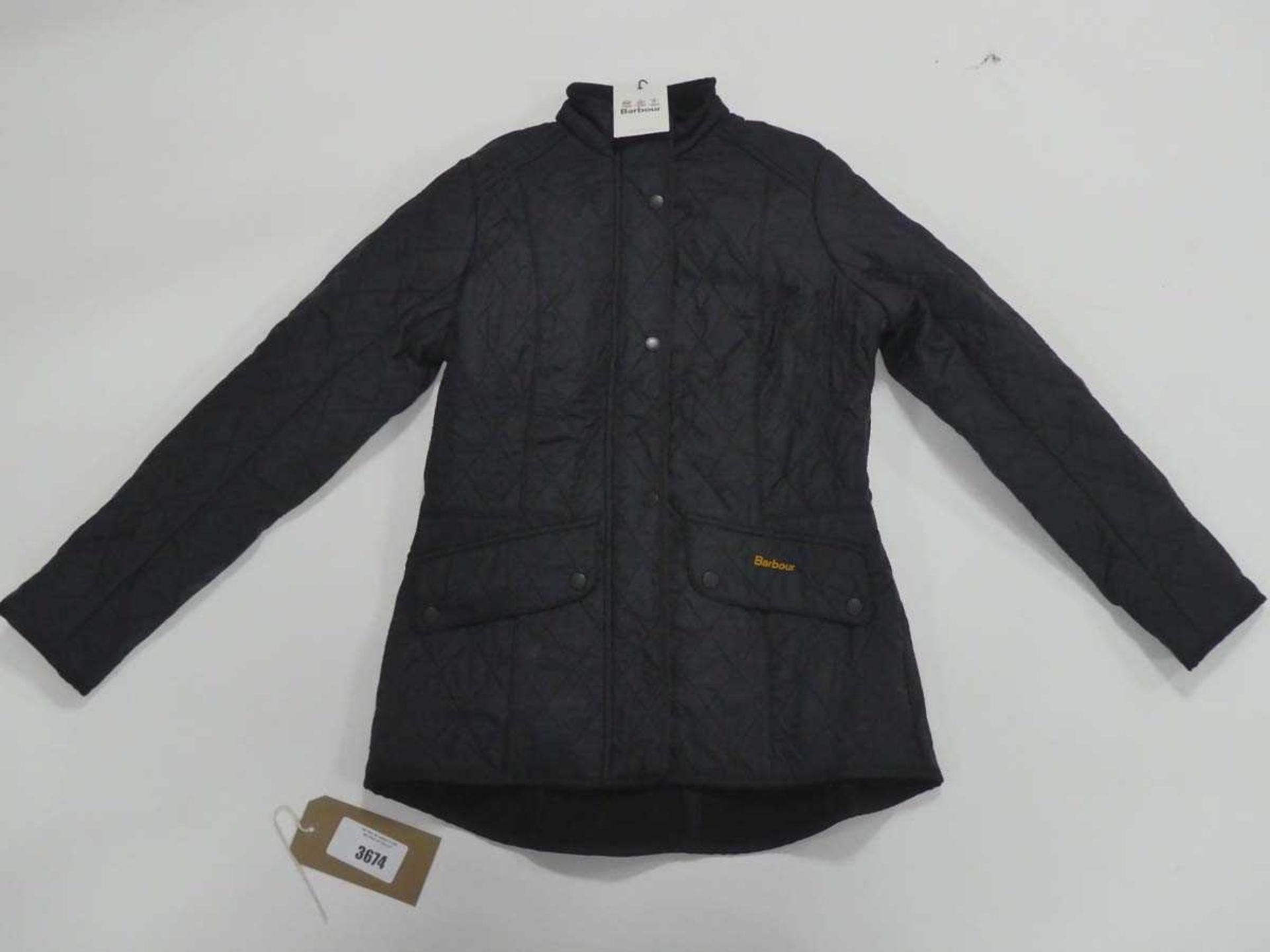 +VAT Barbour ladies cavalry polar quilted jacket in black size 12 (hanging)