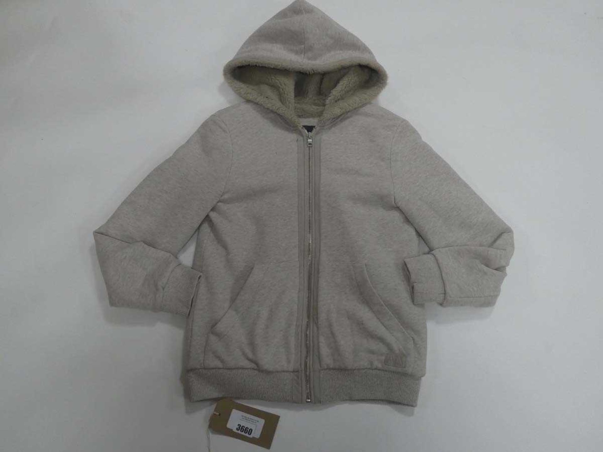 +VAT Armani Exchange teddy fleece lined hooded jacket in cream size small (hanging)