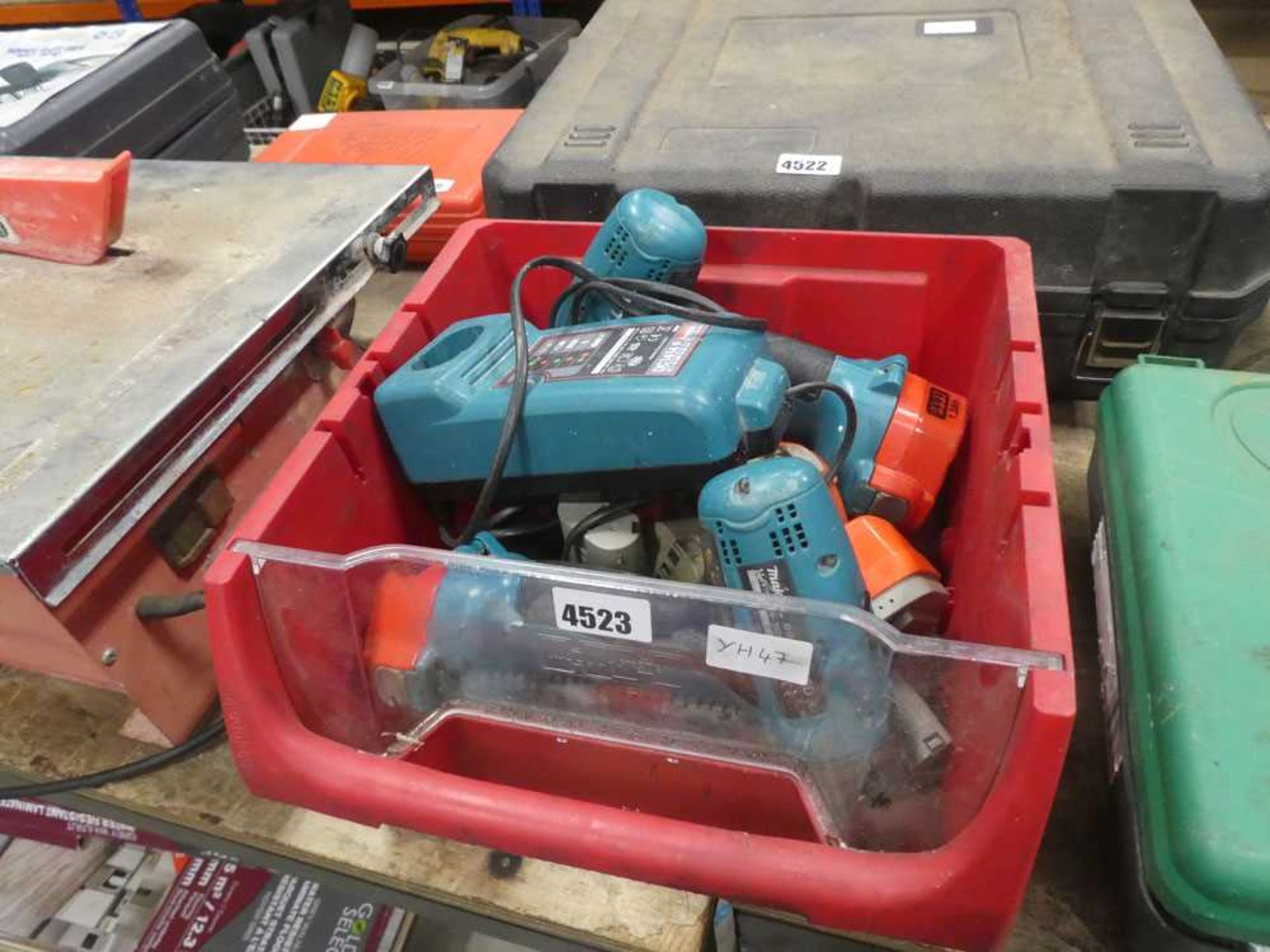 Qty of Makita cordless drills and batteries with charger
