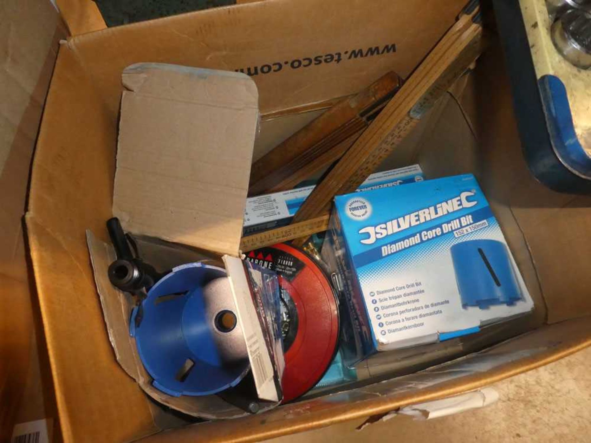 3 boxes of assorted items to include sockets, hole saws, paintbrushes, etc - Image 2 of 4