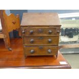 Miniature bureau with 3 drawers under