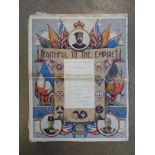 A First World War 'Faithful to the Empire' roll of honour together with an original photograph