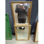 2 rectangular mirrors in gilt frames