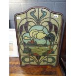 Painted tin fire screen