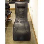 Black leather effect lounge chair