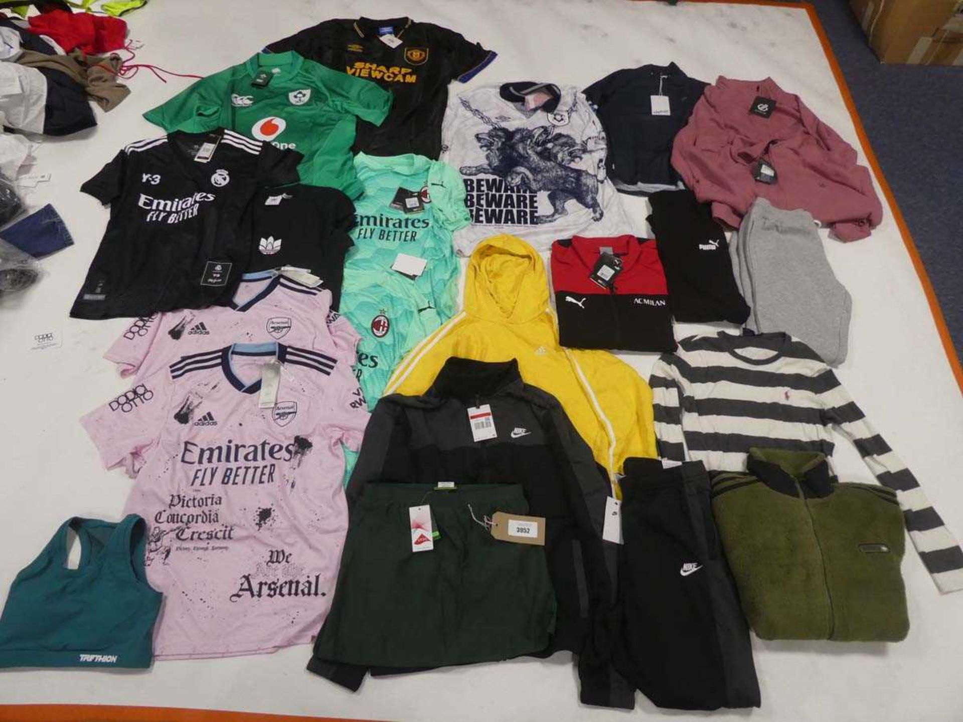 +VAT Selection of sportswear to include Puma, Umbro, Adidas, etc