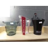 3 branded ice buckets