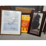 Bag containing quantity of prints to include still life with flowers, country scene with trees,