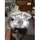 3 silver plated cake and bon bon dishes