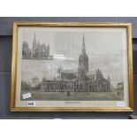 Book print of Salisbury cathedral