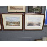 2 Ltd Edn. rural prints, sheep grazing and river scene