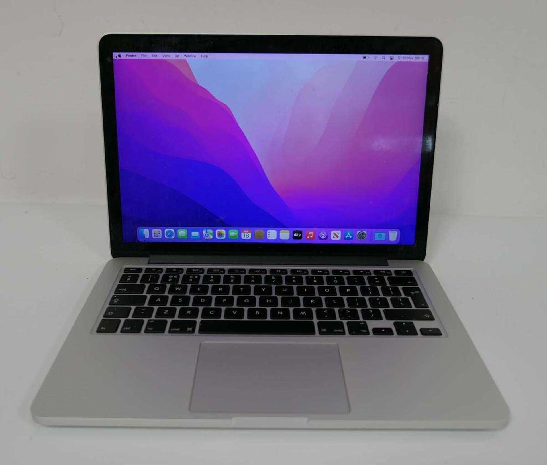 +VAT MacBook Pro 13" 2015 A1502 laptop with Intel i5 2.7GHz, 8GB RAM, 256GB SSD and MacOS Monterey