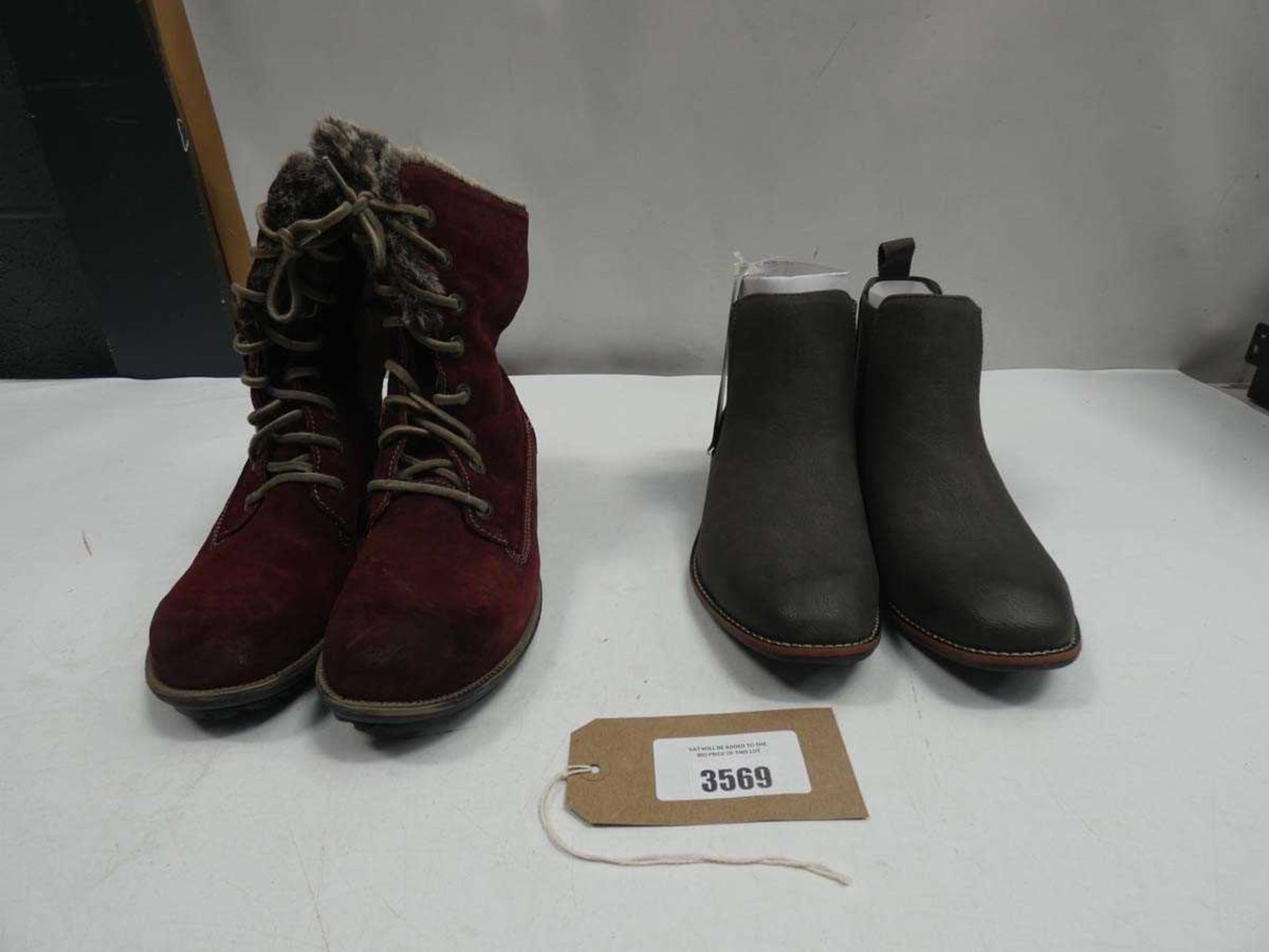 +VAT 2 pairs of boots size 7 and EU 38